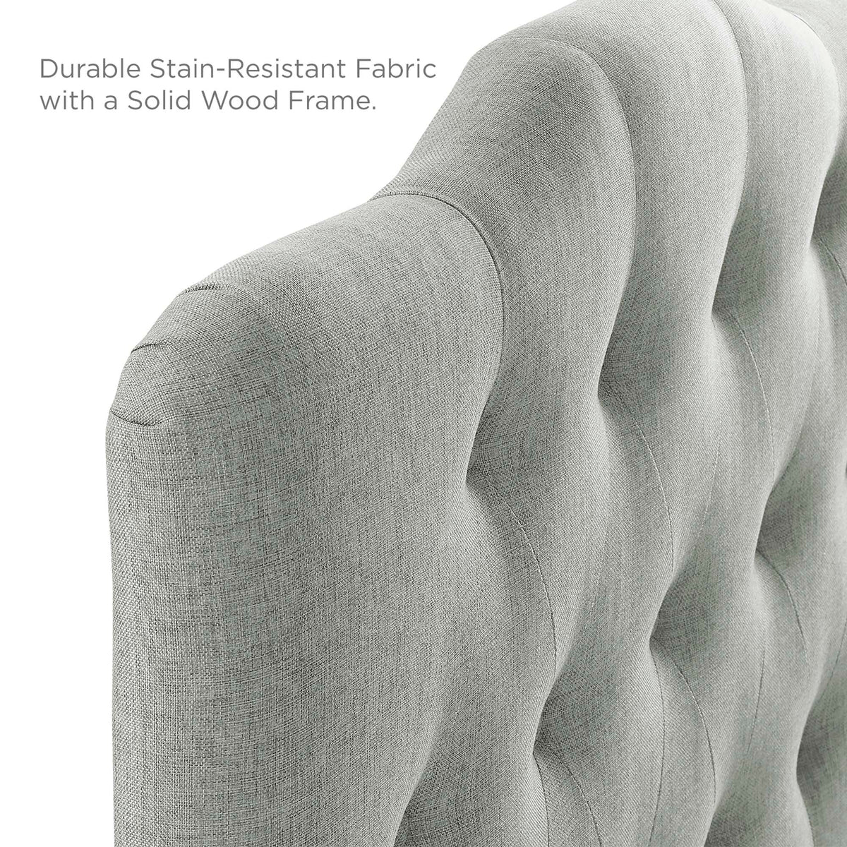 Annabel Gray Upholstered Fabric Twin Headboard - Ornate Home