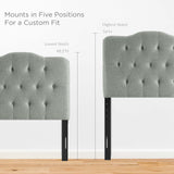Annabel Gray Upholstered Fabric Twin Headboard - Ornate Home
