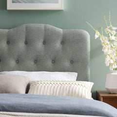 Annabel Gray Upholstered Fabric Twin Headboard - Ornate Home