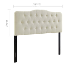 Annabel Ivory Upholstered Fabric King Headboard - Ornate Home