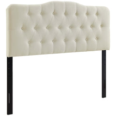 Annabel Ivory Upholstered Fabric Queen Headboard - Ornate Home