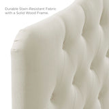 Annabel Ivory Upholstered Fabric Queen Headboard - Ornate Home