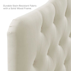 Annabel Ivory Upholstered Fabric Queen Headboard - Ornate Home
