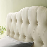 Annabel Ivory Upholstered Fabric Queen Headboard - Ornate Home