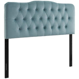 Annabel Light Blue Diamond Tufted Performance Velvet King Headboard - Ornate Home
