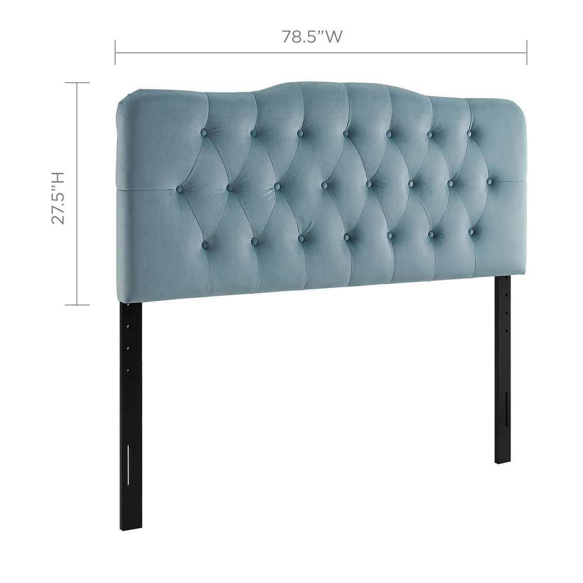 Annabel Light Blue Diamond Tufted Performance Velvet King Headboard - Ornate Home