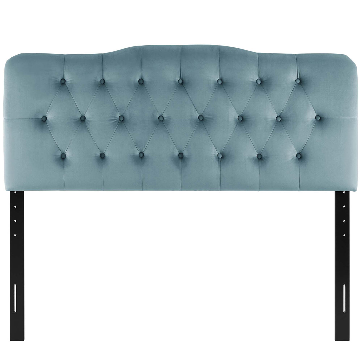 Annabel Light Blue Diamond Tufted Performance Velvet King Headboard - Ornate Home