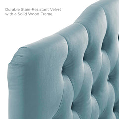 Annabel Light Blue Diamond Tufted Performance Velvet King Headboard - Ornate Home