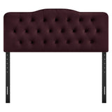 Annabel Mulberry Stain-Resistant Performance Velvet Full Headboard - Ornate Home