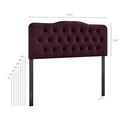 Annabel Mulberry Stain-Resistant Performance Velvet Full Headboard - Ornate Home