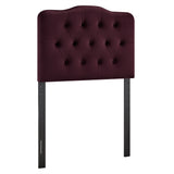 Annabel Mulberry Stain-Resistant Performance Velvet Twin Headboard - Ornate Home