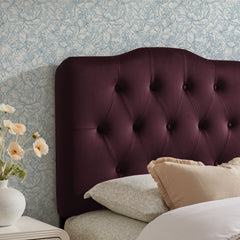 Annabel Mulberry Stain-Resistant Performance Velvet Twin Headboard - Ornate Home