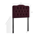 Annabel Mulberry Stain-Resistant Performance Velvet Twin Headboard - Ornate Home