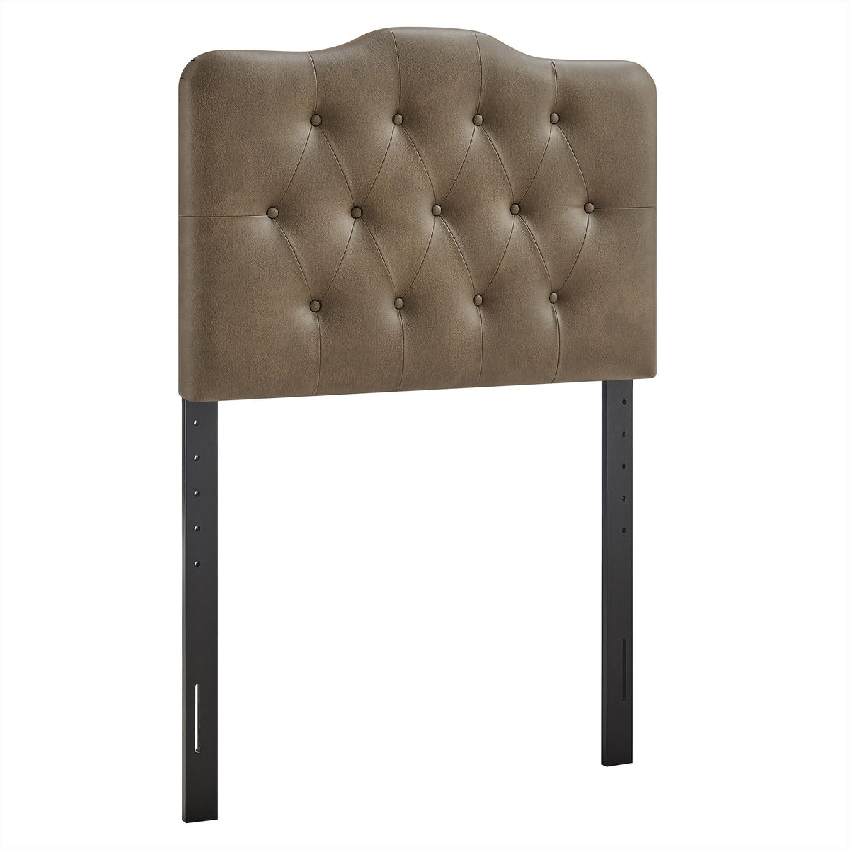 Annabel Mushroom Faux Leather Twin Headboard - Ornate Home
