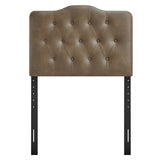 Annabel Mushroom Faux Leather Twin Headboard - Ornate Home