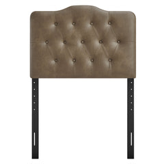 Annabel Mushroom Faux Leather Twin Headboard - Ornate Home
