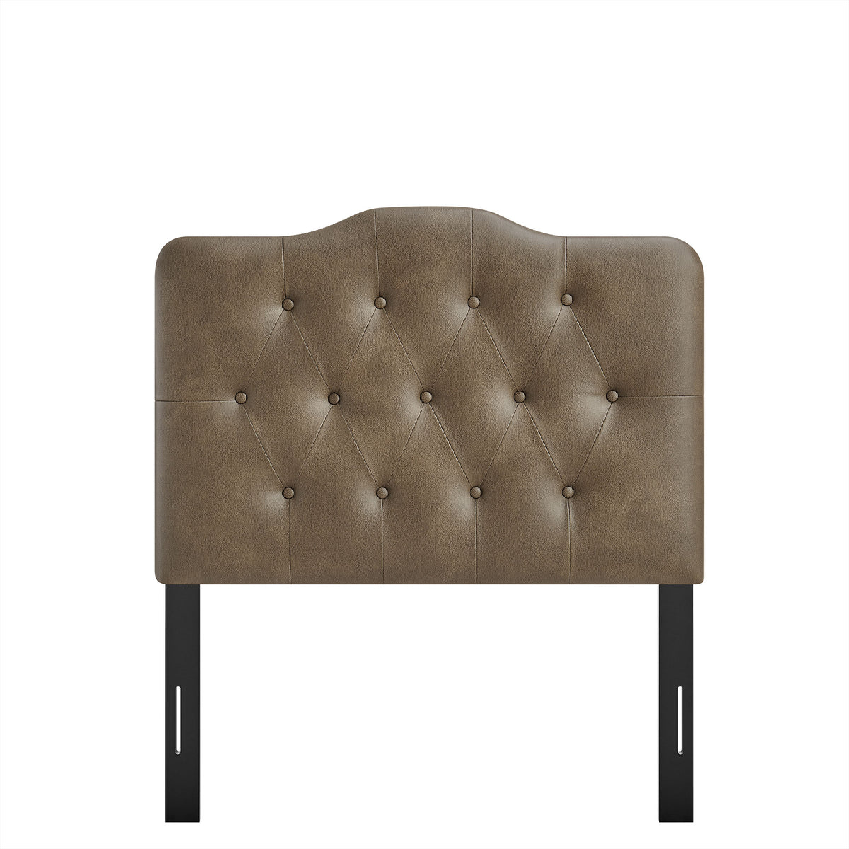 Annabel Mushroom Faux Leather Twin Headboard - Ornate Home