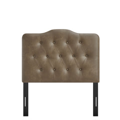 Annabel Mushroom Faux Leather Twin Headboard - Ornate Home