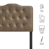 Annabel Mushroom Faux Leather Twin Headboard - Ornate Home