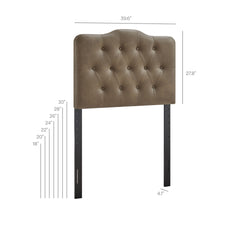 Annabel Mushroom Faux Leather Twin Headboard - Ornate Home
