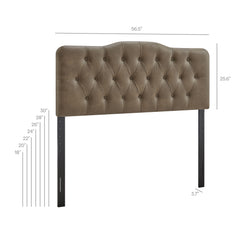 Annabel Mushroom Vegan Leather Full Headboard - Ornate Home