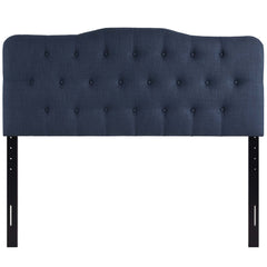 Annabel Navy Upholstered Fabric Queen Headboard - Ornate Home