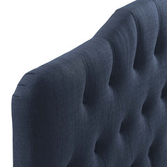 Annabel Navy Upholstered Fabric Queen Headboard - Ornate Home