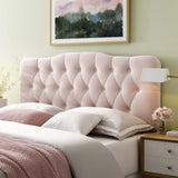 Annabel Pink Diamond Tufted Performance Velvet King Headboard - Ornate Home