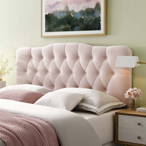 Annabel Pink Diamond Tufted Performance Velvet King Headboard - Ornate Home