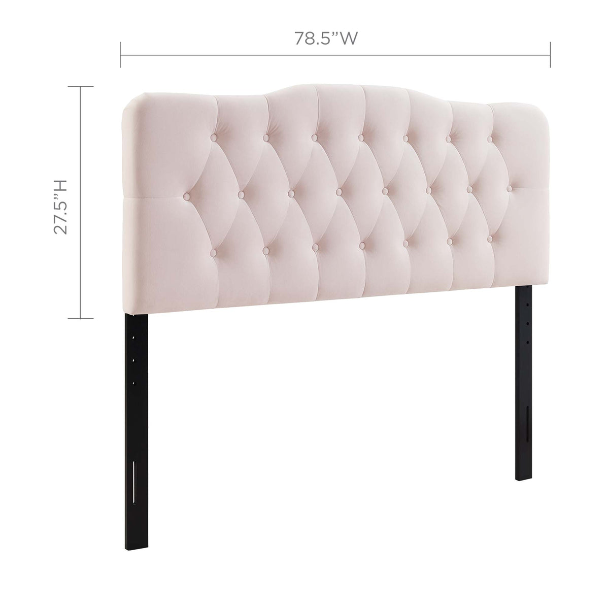 Annabel Pink Diamond Tufted Performance Velvet King Headboard - Ornate Home