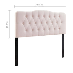 Annabel Pink Diamond Tufted Performance Velvet King Headboard - Ornate Home