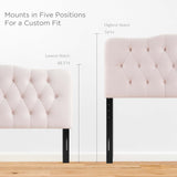 Annabel Pink Diamond Tufted Performance Velvet King Headboard - Ornate Home