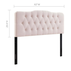 Annabel Pink Diamond Tufted Performance Velvet Queen Headboard - Ornate Home