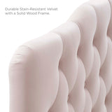 Annabel Pink Diamond Tufted Performance Velvet Queen Headboard - Ornate Home