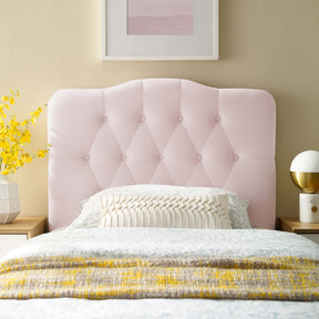 Annabel Pink Diamond Tufted Performance Velvet Twin Headboard - Ornate Home