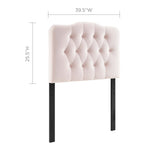 Annabel Pink Diamond Tufted Performance Velvet Twin Headboard - Ornate Home