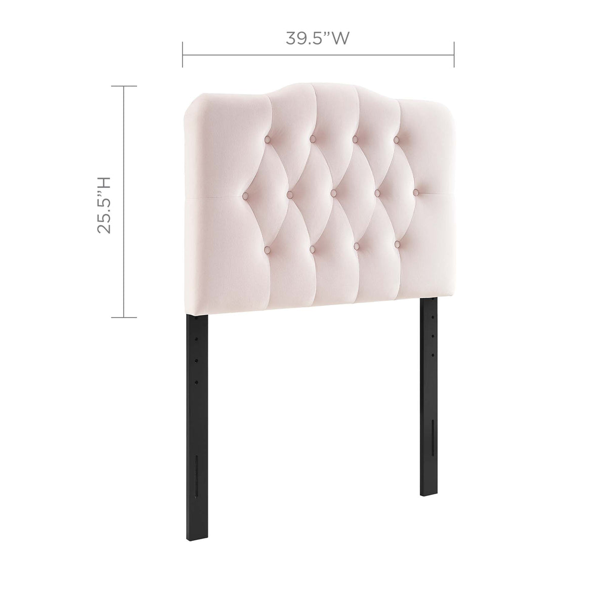 Annabel Pink Diamond Tufted Performance Velvet Twin Headboard - Ornate Home