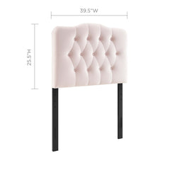 Annabel Pink Diamond Tufted Performance Velvet Twin Headboard - Ornate Home