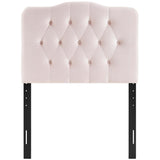 Annabel Pink Diamond Tufted Performance Velvet Twin Headboard - Ornate Home