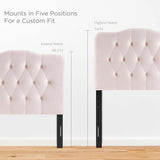 Annabel Pink Diamond Tufted Performance Velvet Twin Headboard - Ornate Home