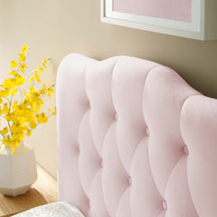 Annabel Pink Diamond Tufted Performance Velvet Twin Headboard - Ornate Home