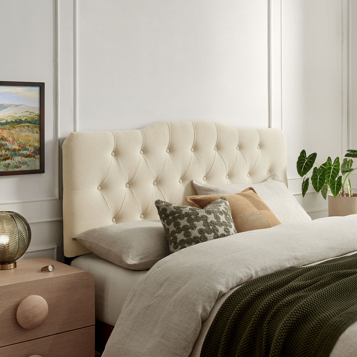 Annabel Premium Linen Blend King Headboard - Ornate Home