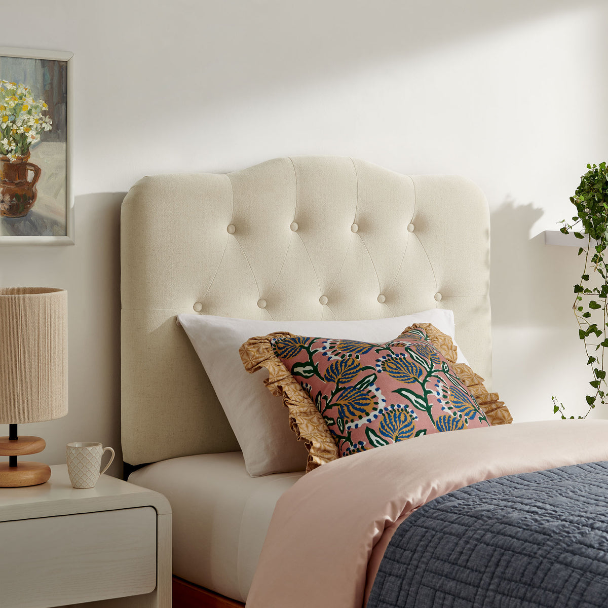 Annabel Premium Linen Blend Twin Headboard - Ornate Home