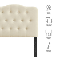 Annabel Premium Linen Blend Twin Headboard - Ornate Home
