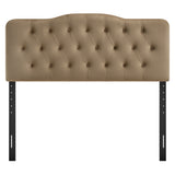 Annabel Taupe Stain-Resistant Performance Velvet Full Headboard - Ornate Home