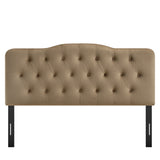 Annabel Taupe Stain-Resistant Performance Velvet Full Headboard - Ornate Home