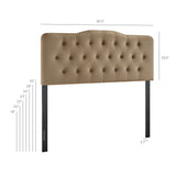 Annabel Taupe Stain-Resistant Performance Velvet Full Headboard - Ornate Home