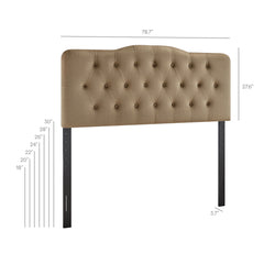 Annabel Taupe Stain-Resistant Performance Velvet King Headboard - Ornate Home