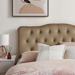 Annabel Taupe Stain-Resistant Performance Velvet Queen Headboard - Ornate Home