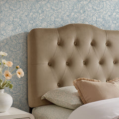 Annabel Taupe Stain-Resistant Performance Velvet Twin Headboard - Ornate Home